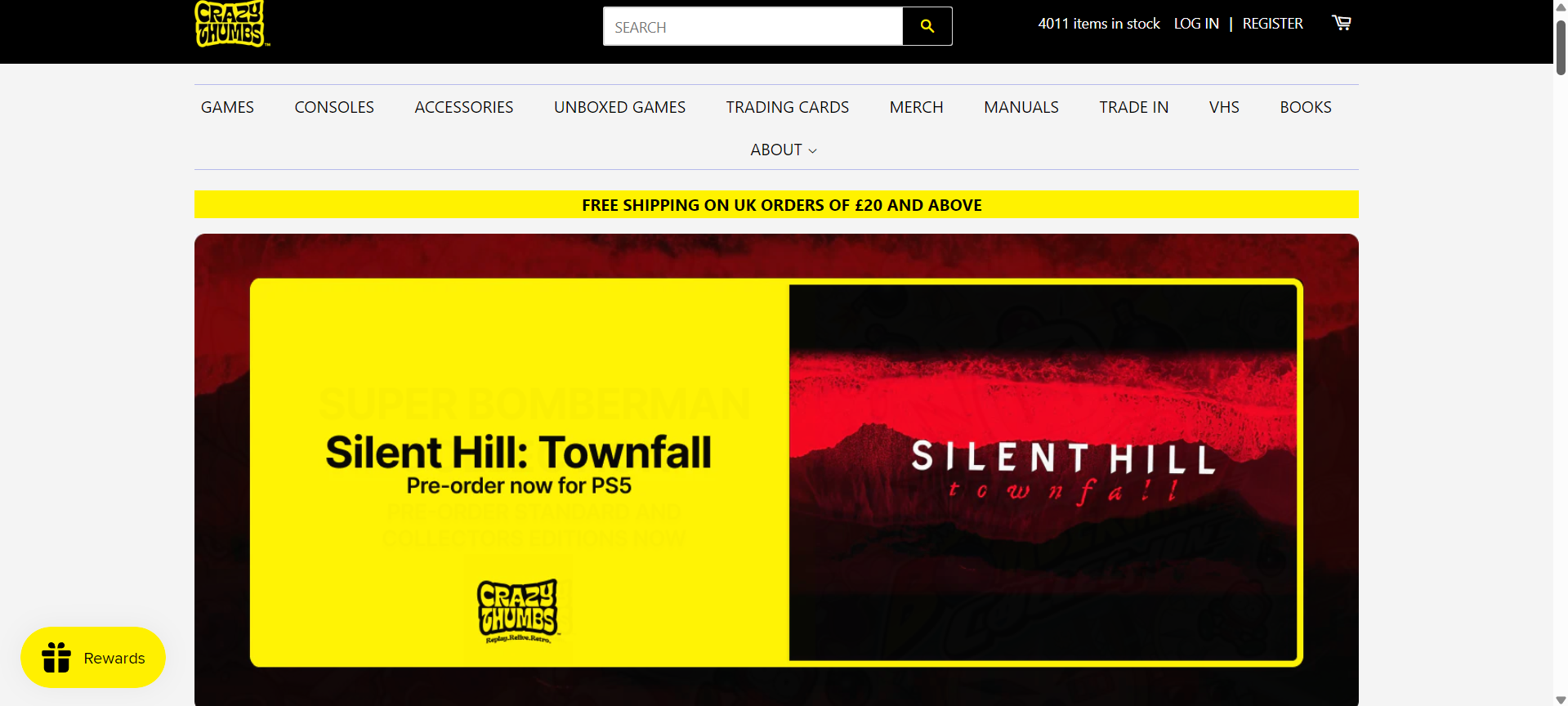 Crazy Thumbs Shopify website screenshot 1
